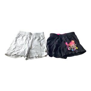Faded Glory Sweatpants Shorts Girls XS 4-5 Lot Of 2 Black Gray Elastic Waist